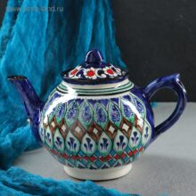 Чайник Риштанская керамика Узоры 1000 мл