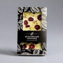 Белый бельгийский шоколад Вишня, фисташки