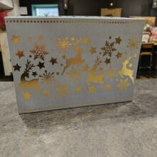 Коробка подарочная 3 в 1 Олени фольга на черном